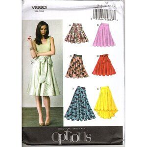 Vogue V8882 Misses 6 to 14 Flared Skirts 4 Variations Uncut Sewing Pattern
